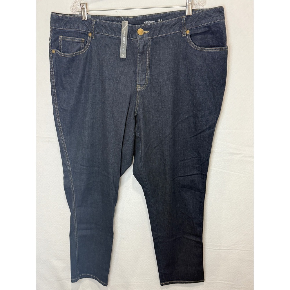 Avenue Denim Hollywood Skinny Jeans Womens 24 Dark Wash High Rise Stretch Indigo